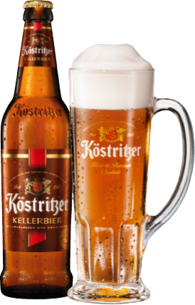 Köstritzer Bierflasche mit Bierglas